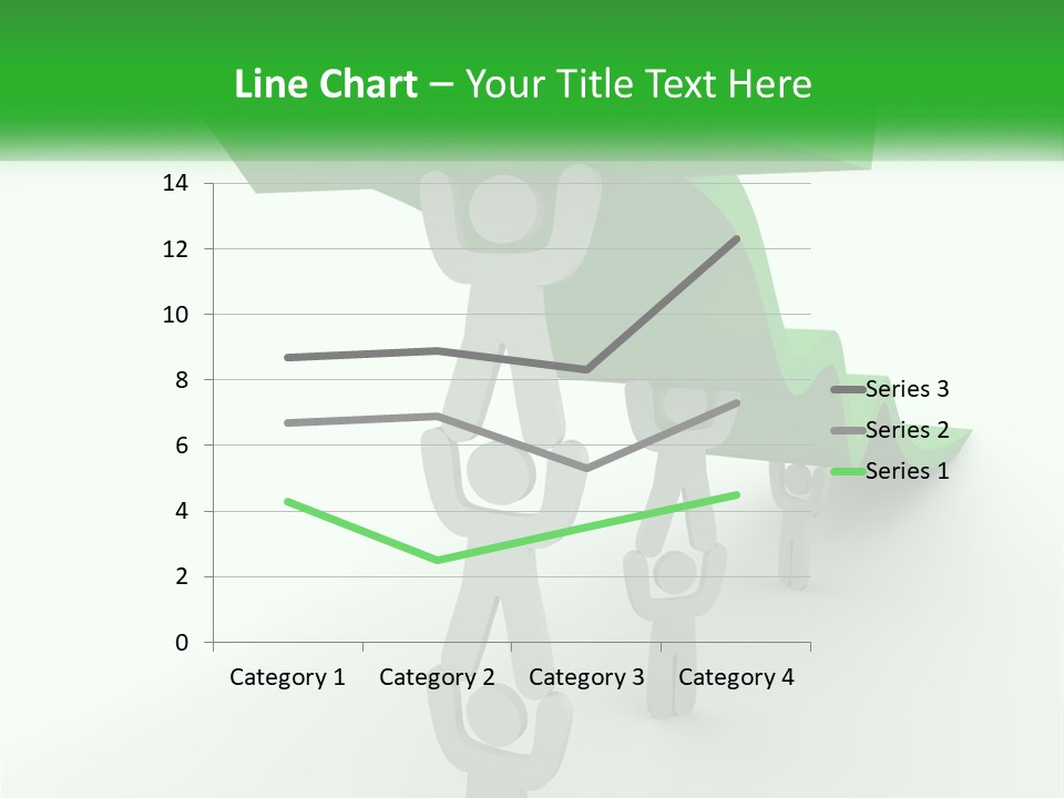 A Group Of People Holding Up A Green Arrow PowerPoint Template