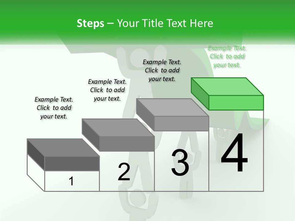 A Group Of People Holding Up A Green Arrow PowerPoint Template