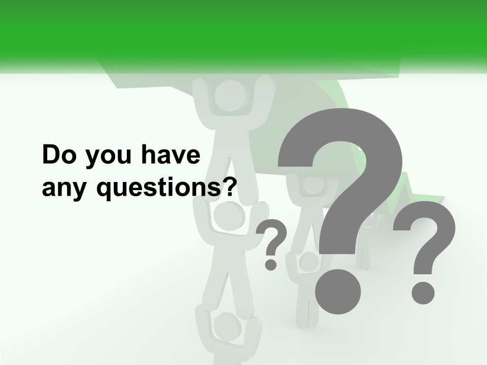 A Group Of People Holding Up A Green Arrow PowerPoint Template