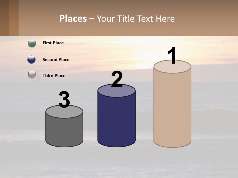 A Sailboat In The Ocean At Sunset PowerPoint Template