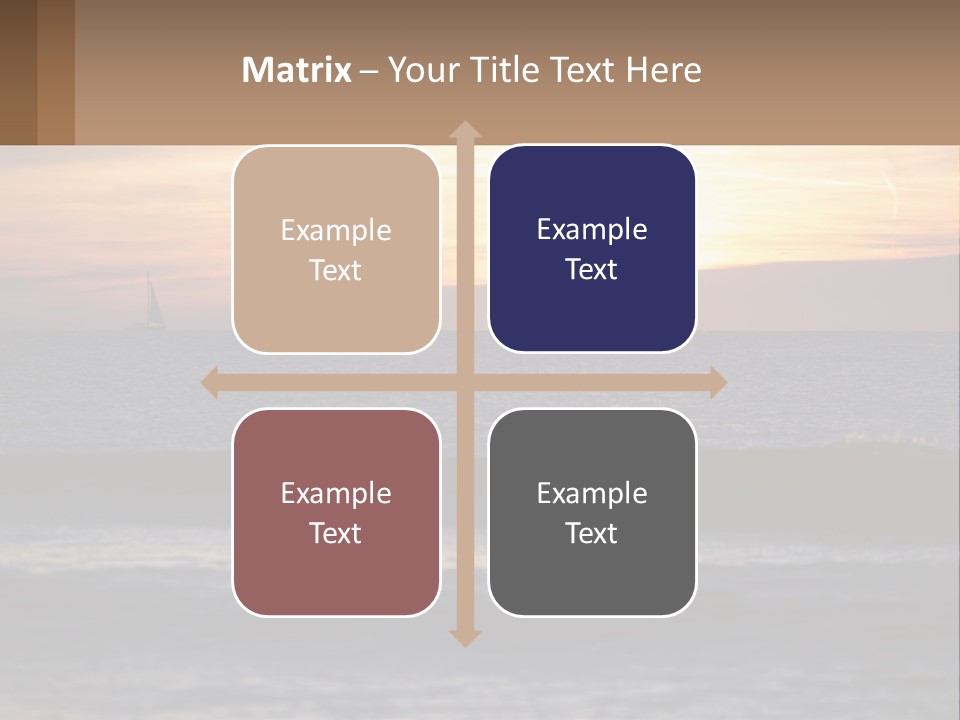 A Sailboat In The Ocean At Sunset PowerPoint Template