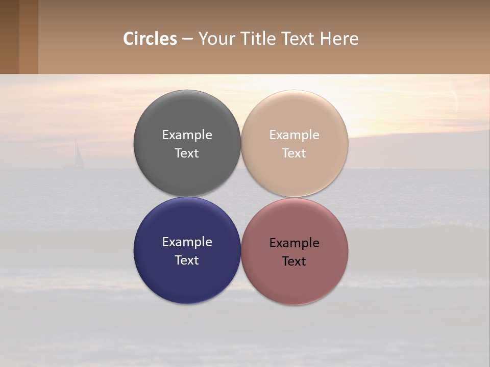 A Sailboat In The Ocean At Sunset PowerPoint Template