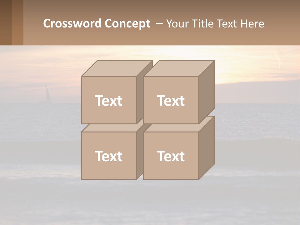 A Sailboat In The Ocean At Sunset PowerPoint Template