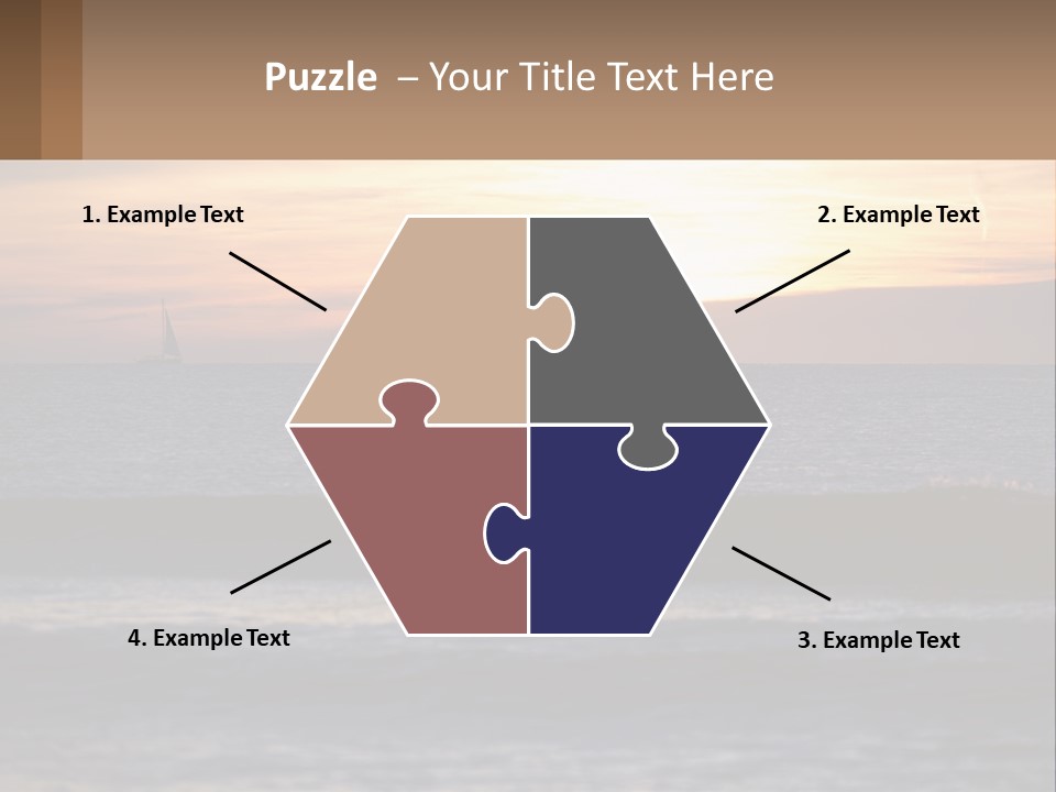 A Sailboat In The Ocean At Sunset PowerPoint Template