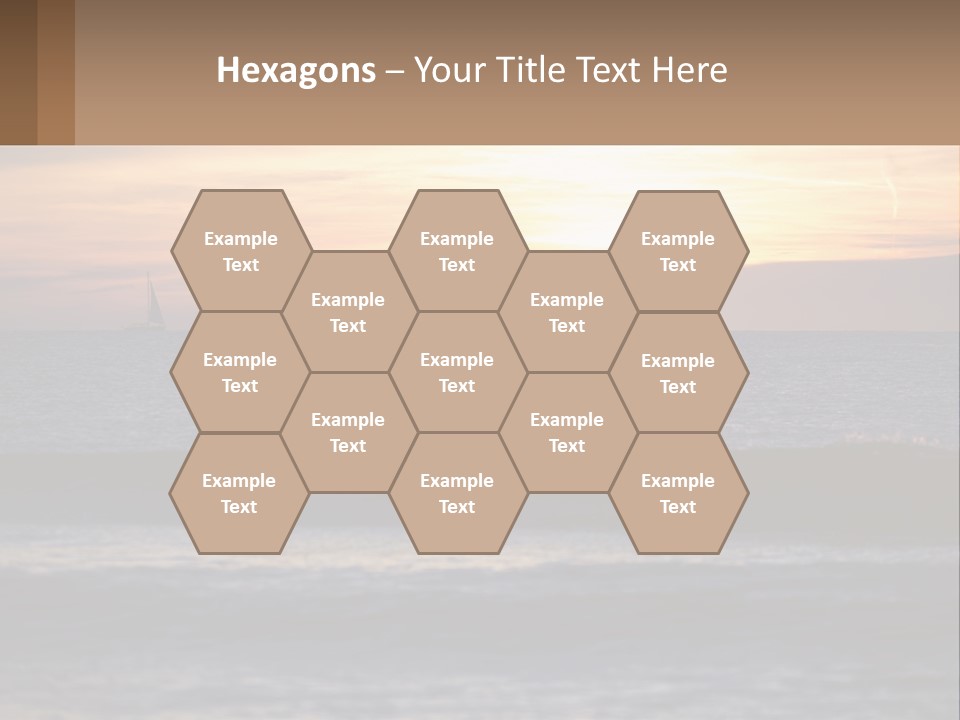 A Sailboat In The Ocean At Sunset PowerPoint Template