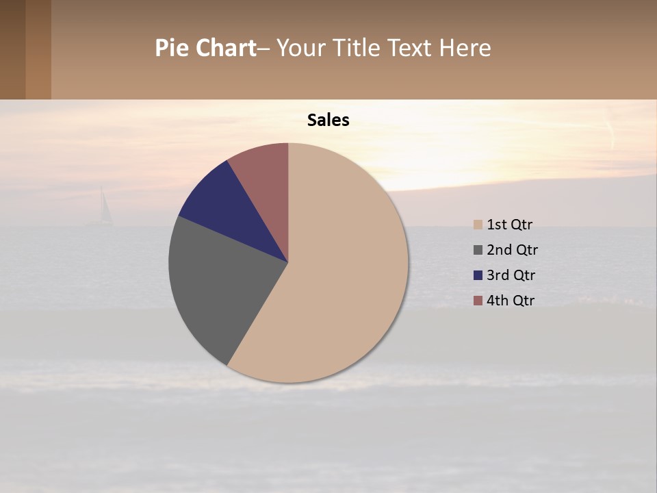 A Sailboat In The Ocean At Sunset PowerPoint Template