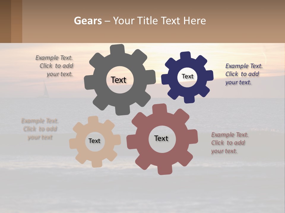 A Sailboat In The Ocean At Sunset PowerPoint Template