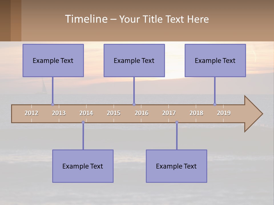A Sailboat In The Ocean At Sunset PowerPoint Template