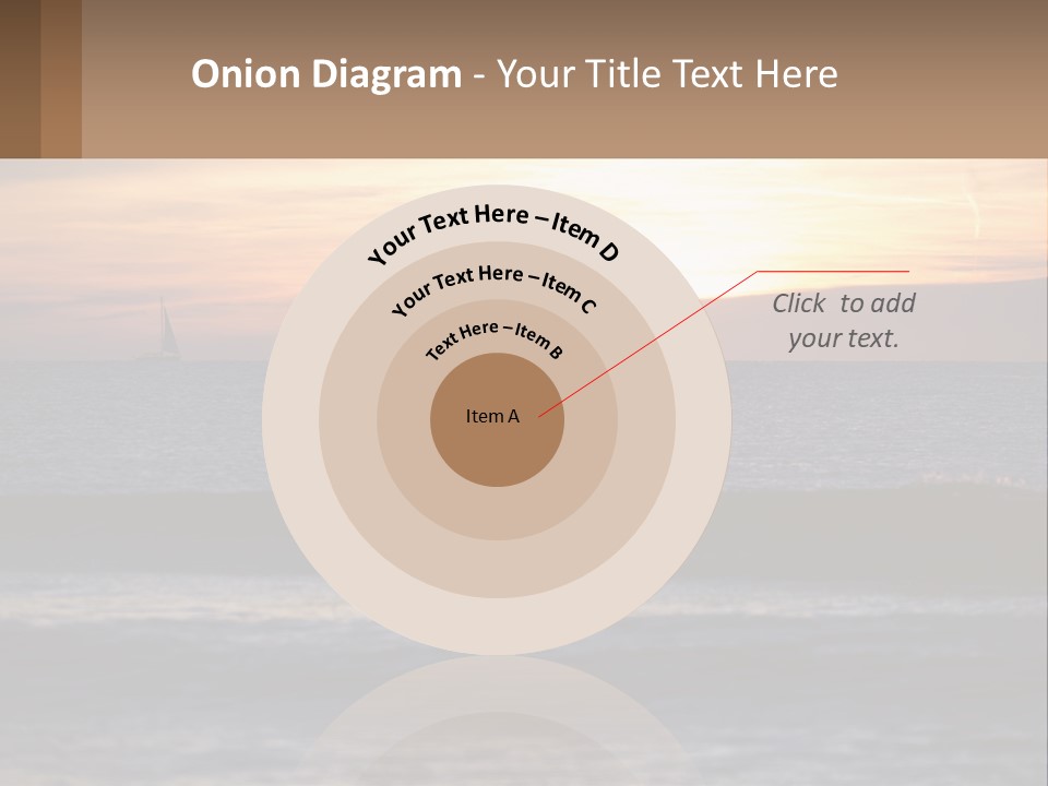 A Sailboat In The Ocean At Sunset PowerPoint Template