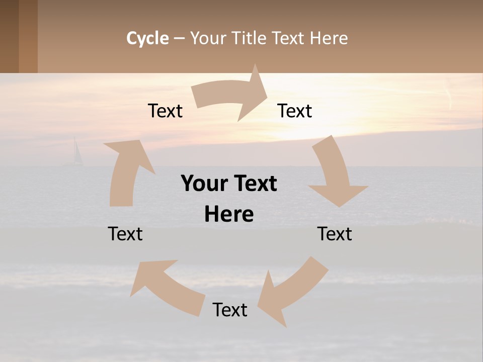 A Sailboat In The Ocean At Sunset PowerPoint Template