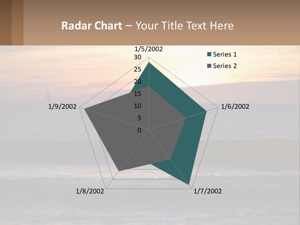 A Sailboat In The Ocean At Sunset PowerPoint Template
