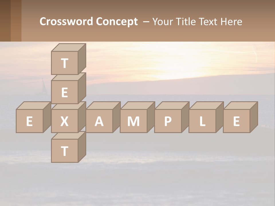 A Sailboat In The Ocean At Sunset PowerPoint Template