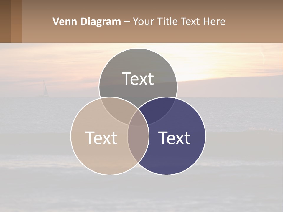 A Sailboat In The Ocean At Sunset PowerPoint Template