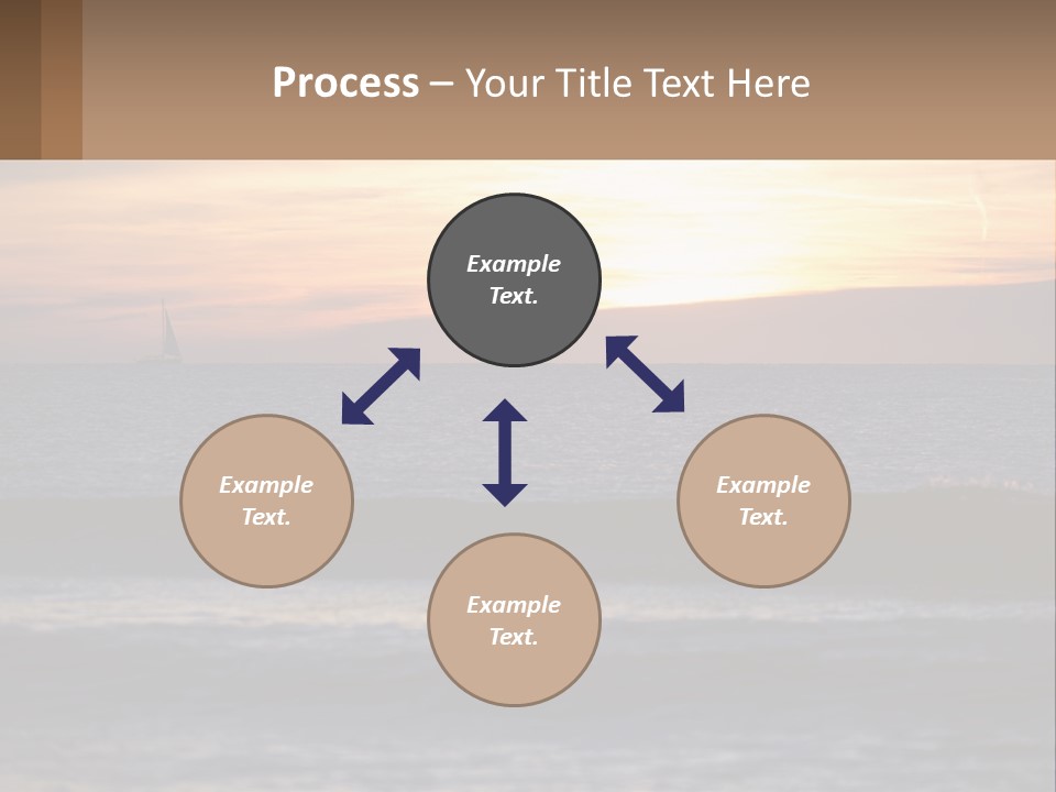 A Sailboat In The Ocean At Sunset PowerPoint Template