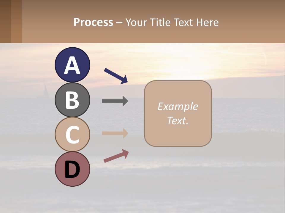 A Sailboat In The Ocean At Sunset PowerPoint Template
