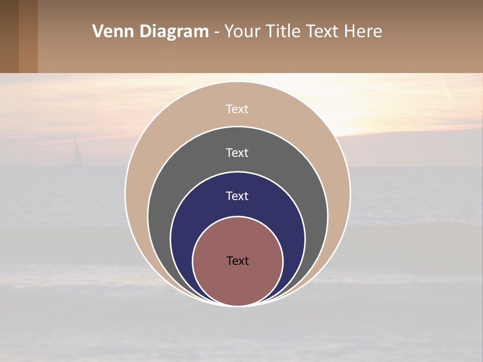 A Sailboat In The Ocean At Sunset PowerPoint Template