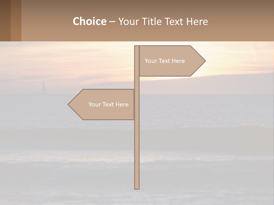 A Sailboat In The Ocean At Sunset PowerPoint Template