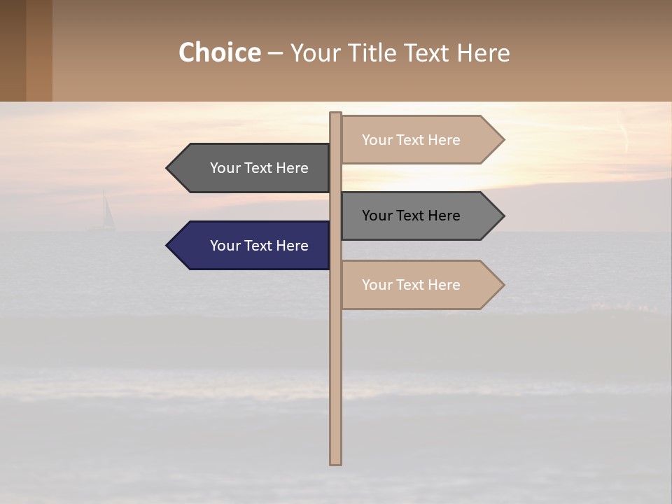 A Sailboat In The Ocean At Sunset PowerPoint Template