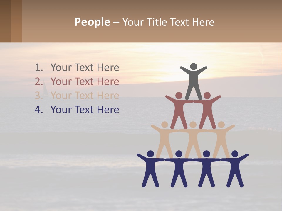 A Sailboat In The Ocean At Sunset PowerPoint Template