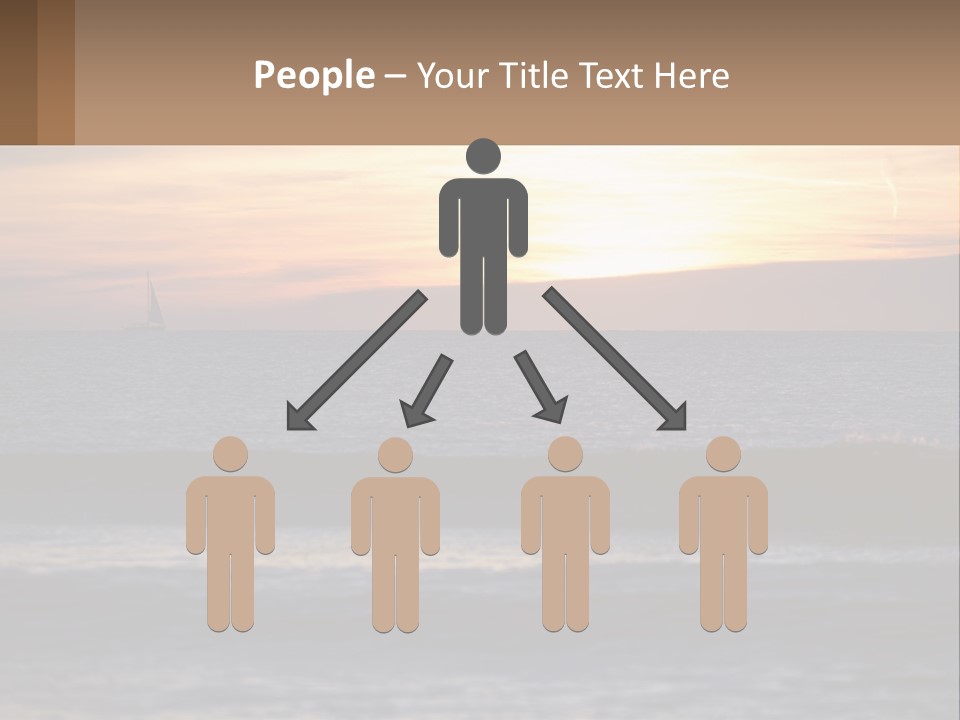 A Sailboat In The Ocean At Sunset PowerPoint Template