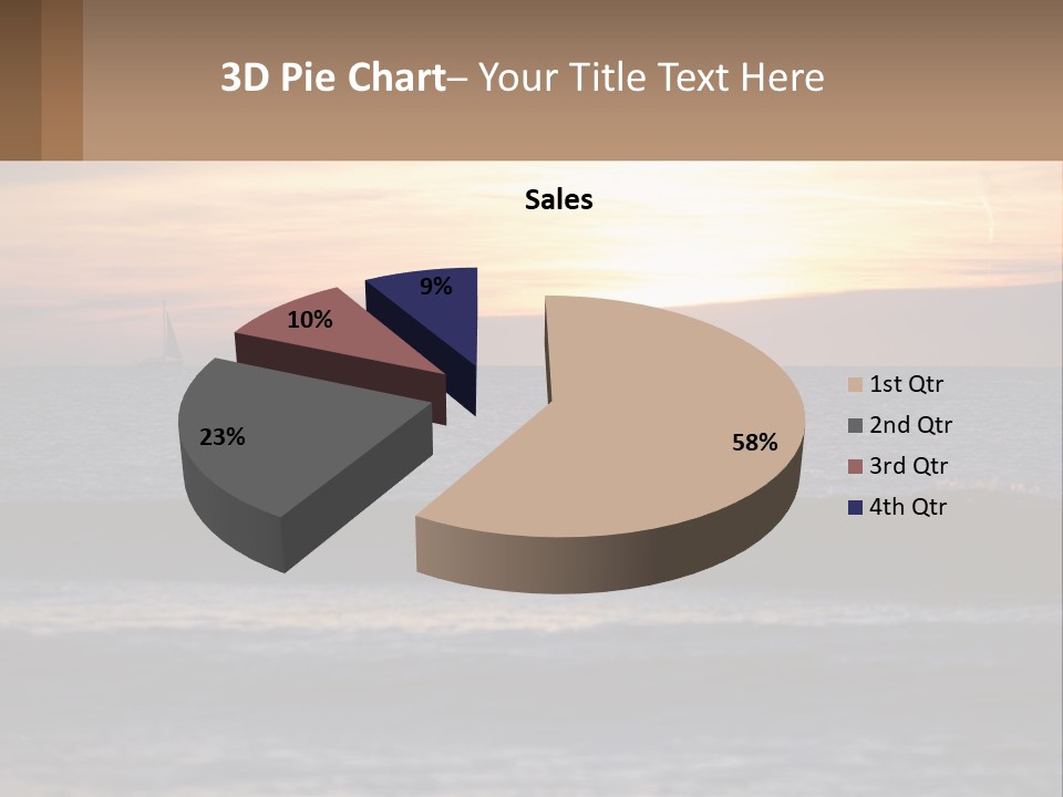 A Sailboat In The Ocean At Sunset PowerPoint Template