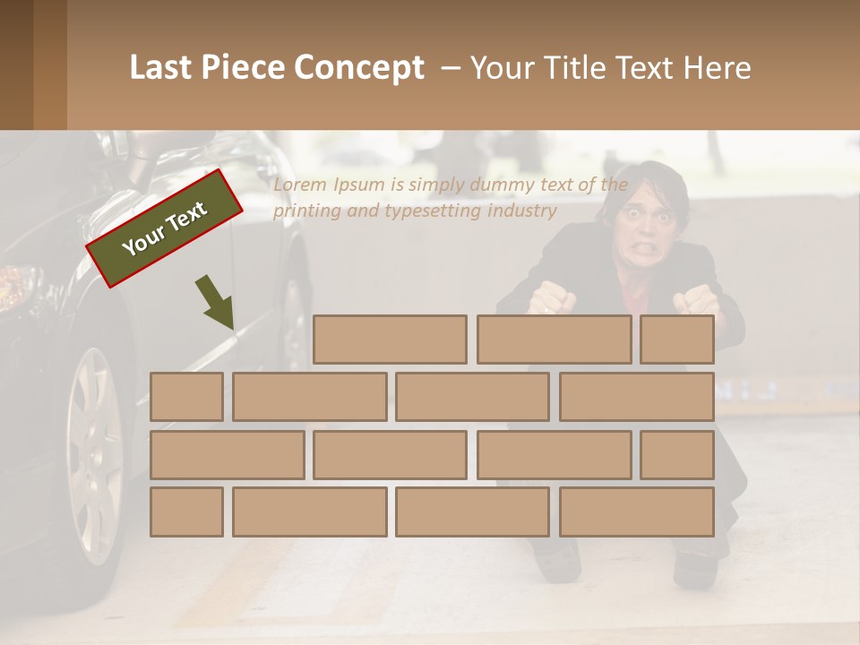 A Woman Sitting On The Ground In Front Of A Car PowerPoint Template