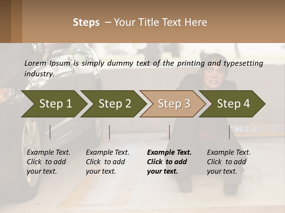 A Woman Sitting On The Ground In Front Of A Car PowerPoint Template