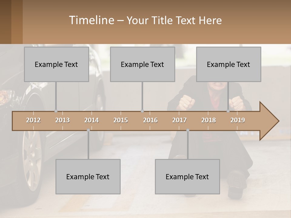 A Woman Sitting On The Ground In Front Of A Car PowerPoint Template