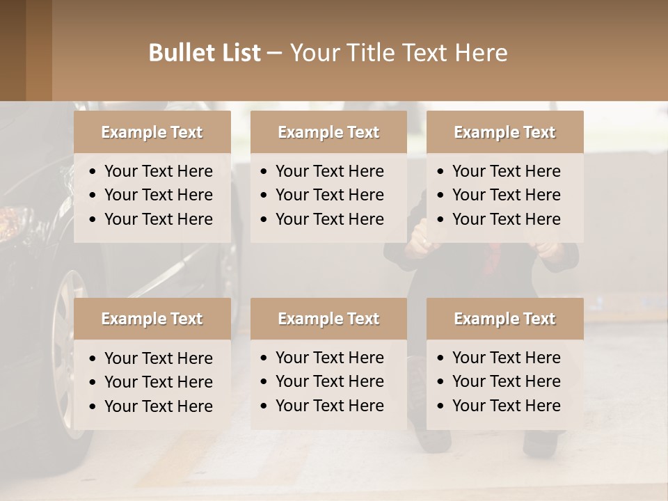 A Woman Sitting On The Ground In Front Of A Car PowerPoint Template