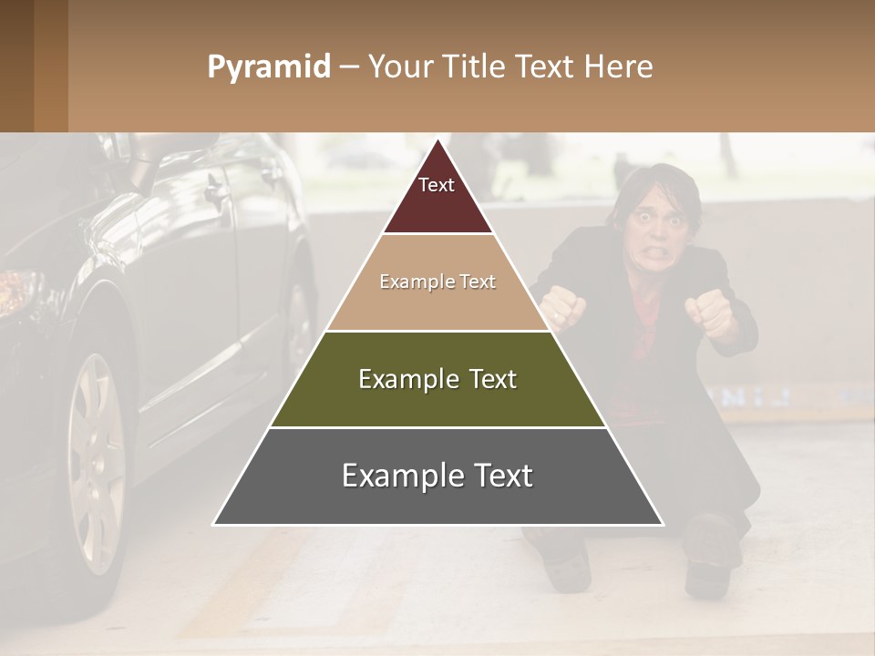 A Woman Sitting On The Ground In Front Of A Car PowerPoint Template