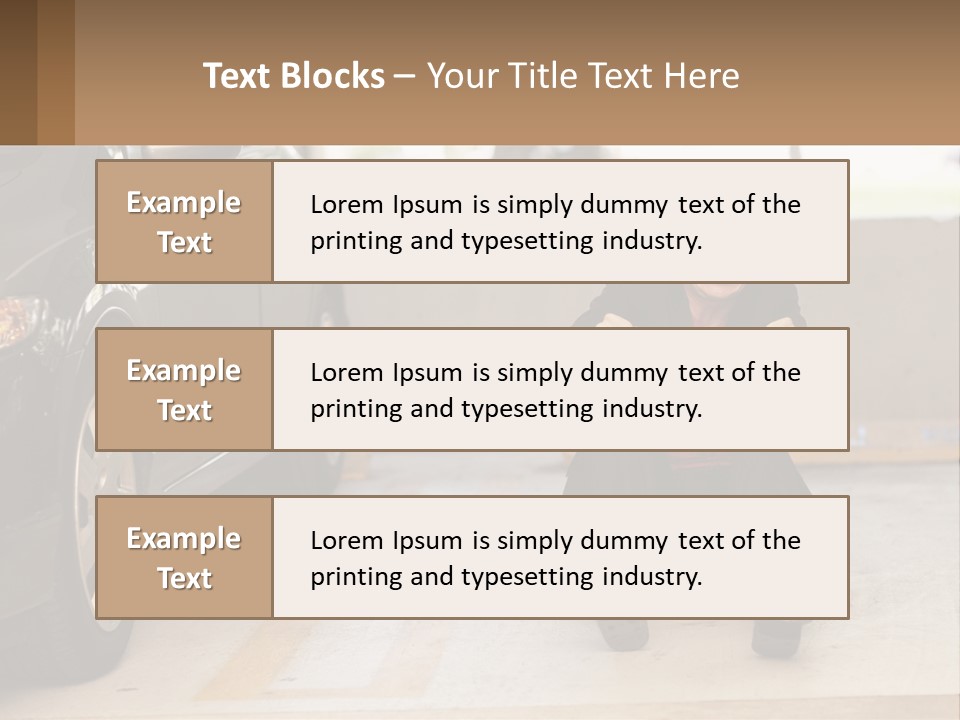 A Woman Sitting On The Ground In Front Of A Car PowerPoint Template