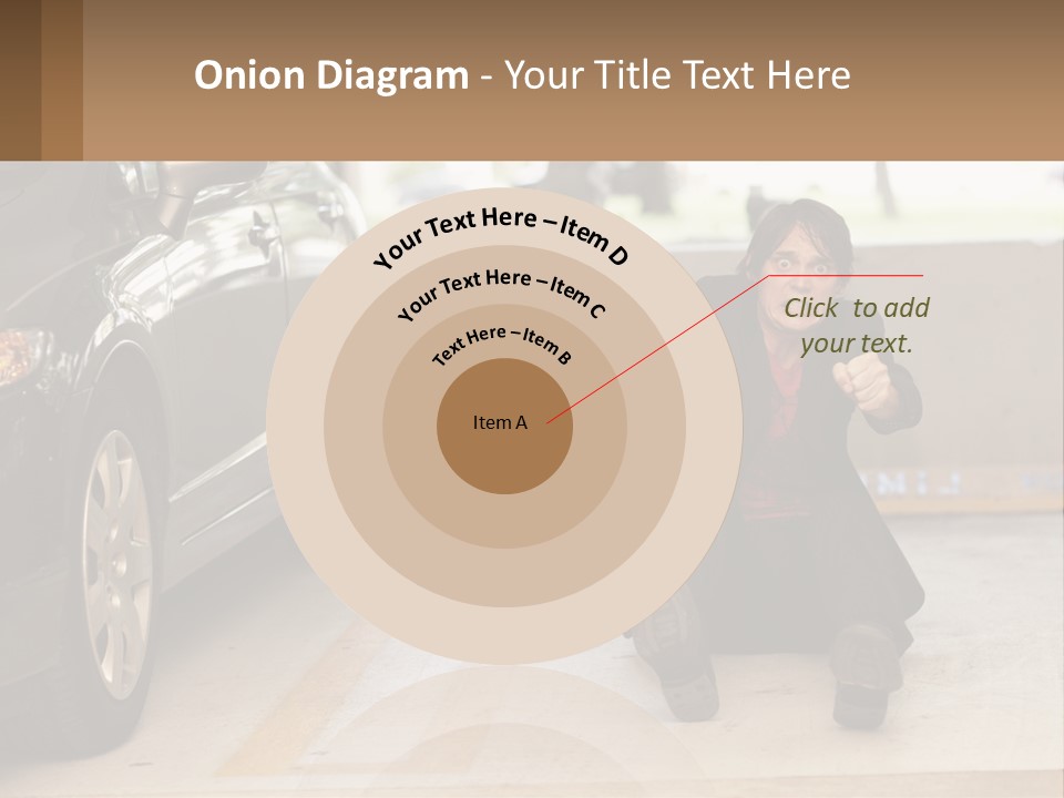 A Woman Sitting On The Ground In Front Of A Car PowerPoint Template