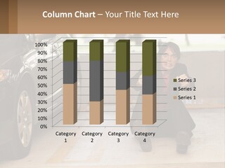 A Woman Sitting On The Ground In Front Of A Car PowerPoint Template