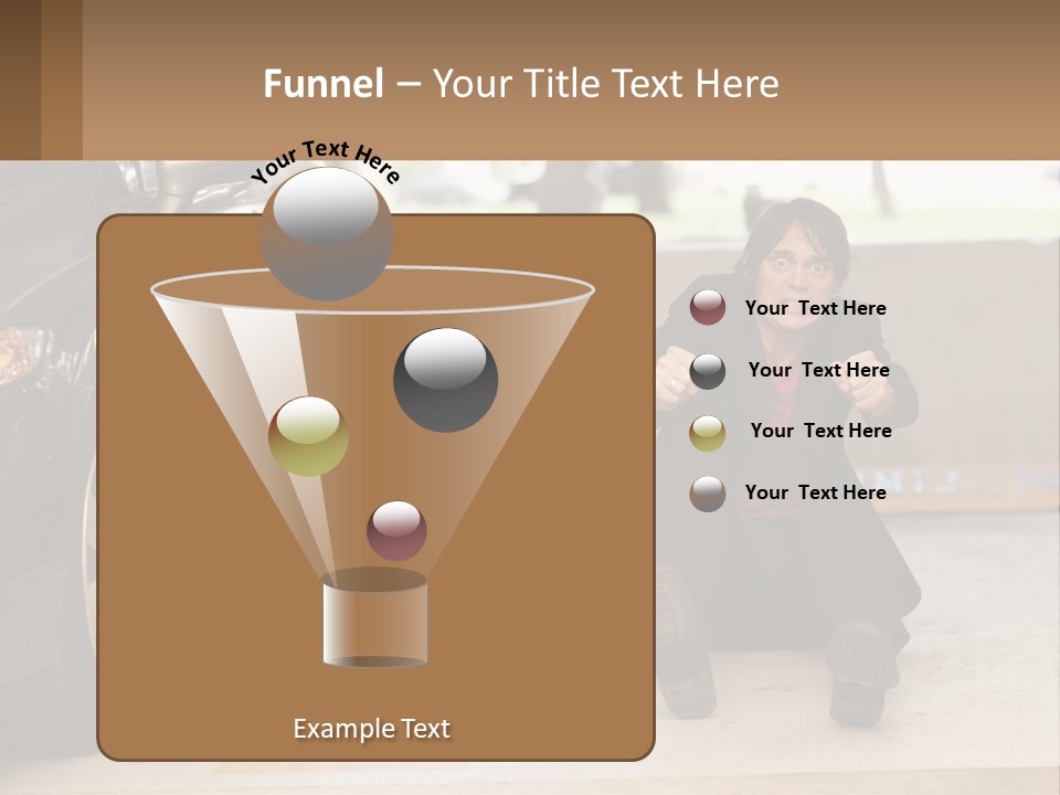 A Woman Sitting On The Ground In Front Of A Car PowerPoint Template