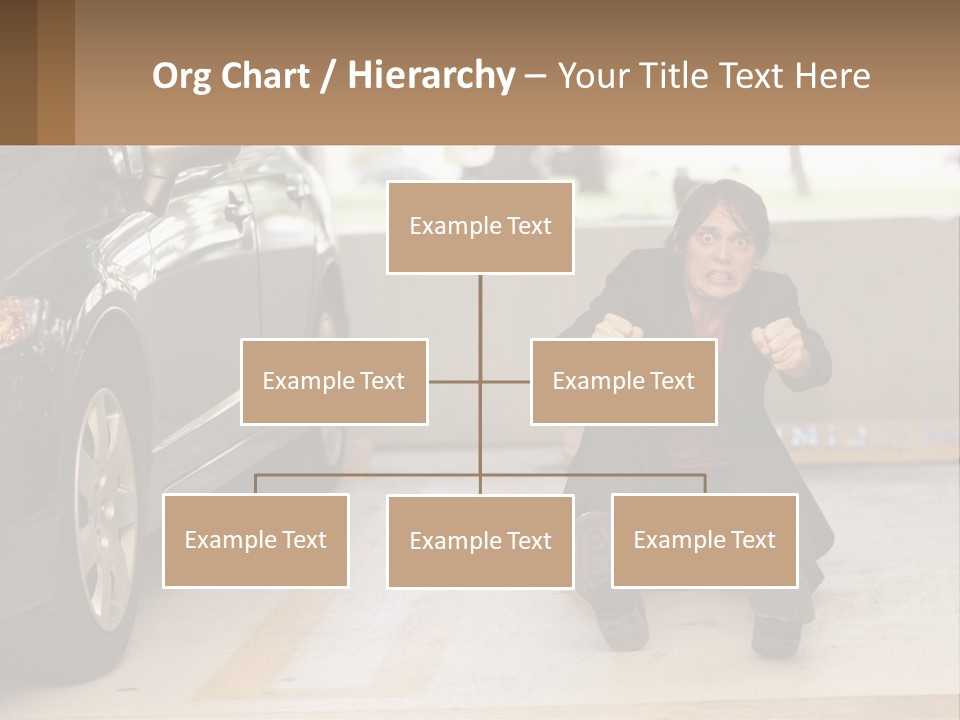 A Woman Sitting On The Ground In Front Of A Car PowerPoint Template