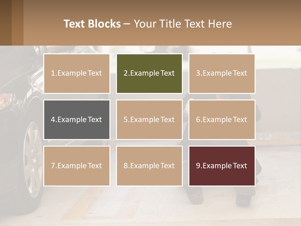 A Woman Sitting On The Ground In Front Of A Car PowerPoint Template