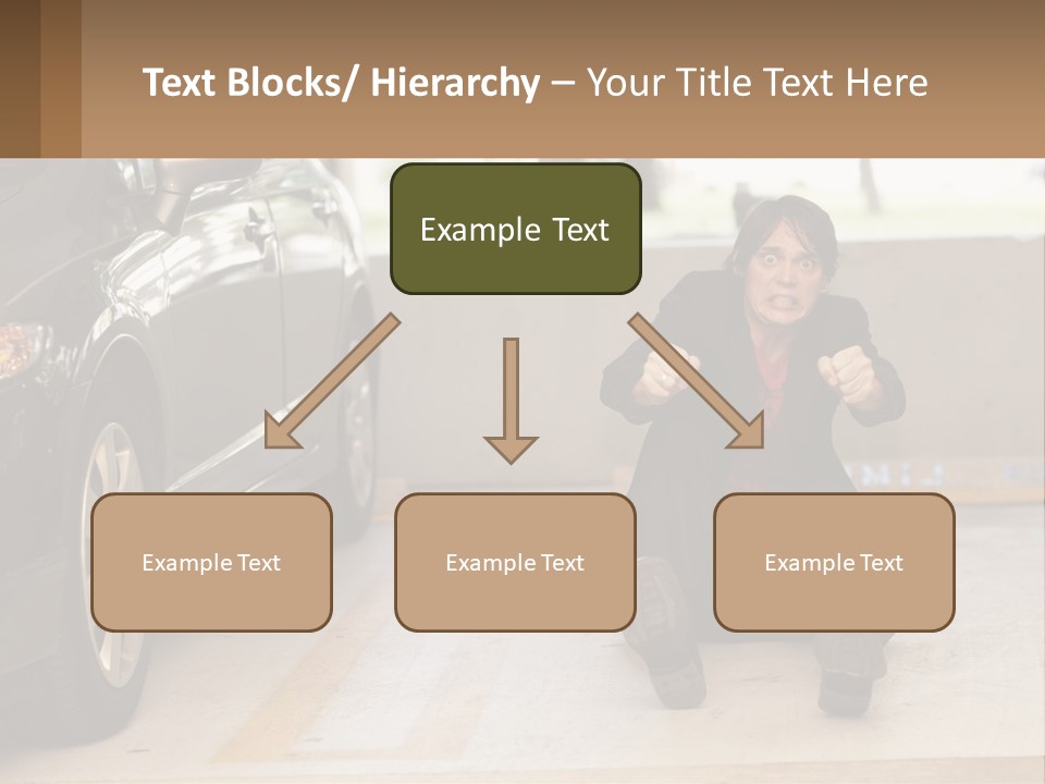 A Woman Sitting On The Ground In Front Of A Car PowerPoint Template