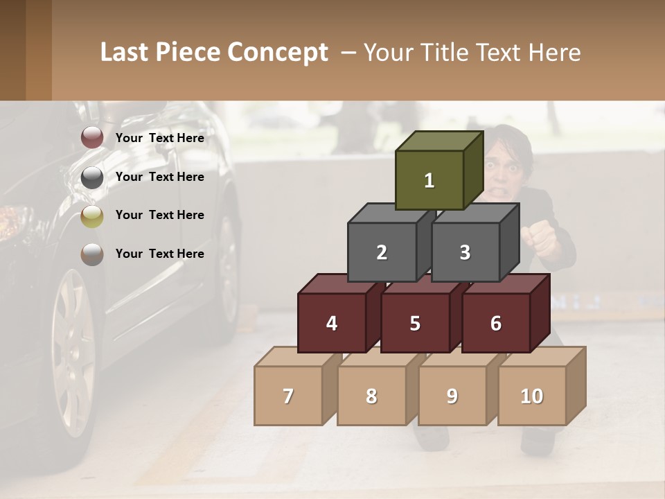 A Woman Sitting On The Ground In Front Of A Car PowerPoint Template