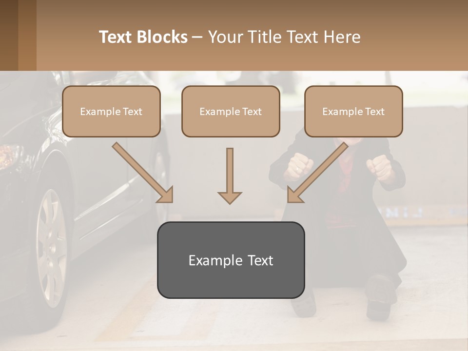 A Woman Sitting On The Ground In Front Of A Car PowerPoint Template