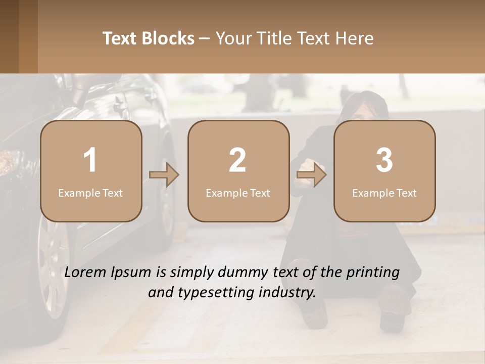 A Woman Sitting On The Ground In Front Of A Car PowerPoint Template