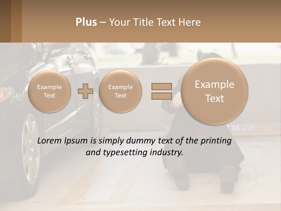 A Woman Sitting On The Ground In Front Of A Car PowerPoint Template