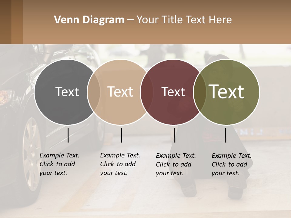 A Woman Sitting On The Ground In Front Of A Car PowerPoint Template