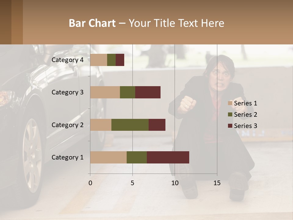 A Woman Sitting On The Ground In Front Of A Car PowerPoint Template