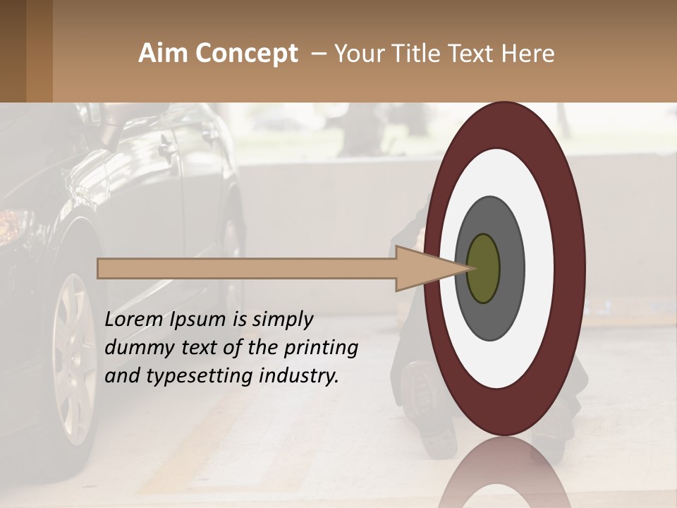 A Woman Sitting On The Ground In Front Of A Car PowerPoint Template