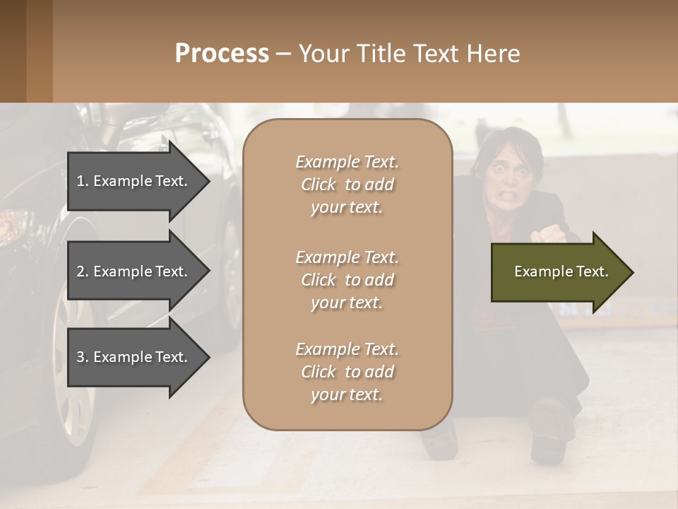 A Woman Sitting On The Ground In Front Of A Car PowerPoint Template