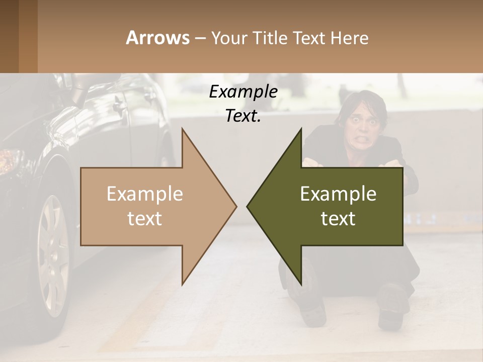 A Woman Sitting On The Ground In Front Of A Car PowerPoint Template