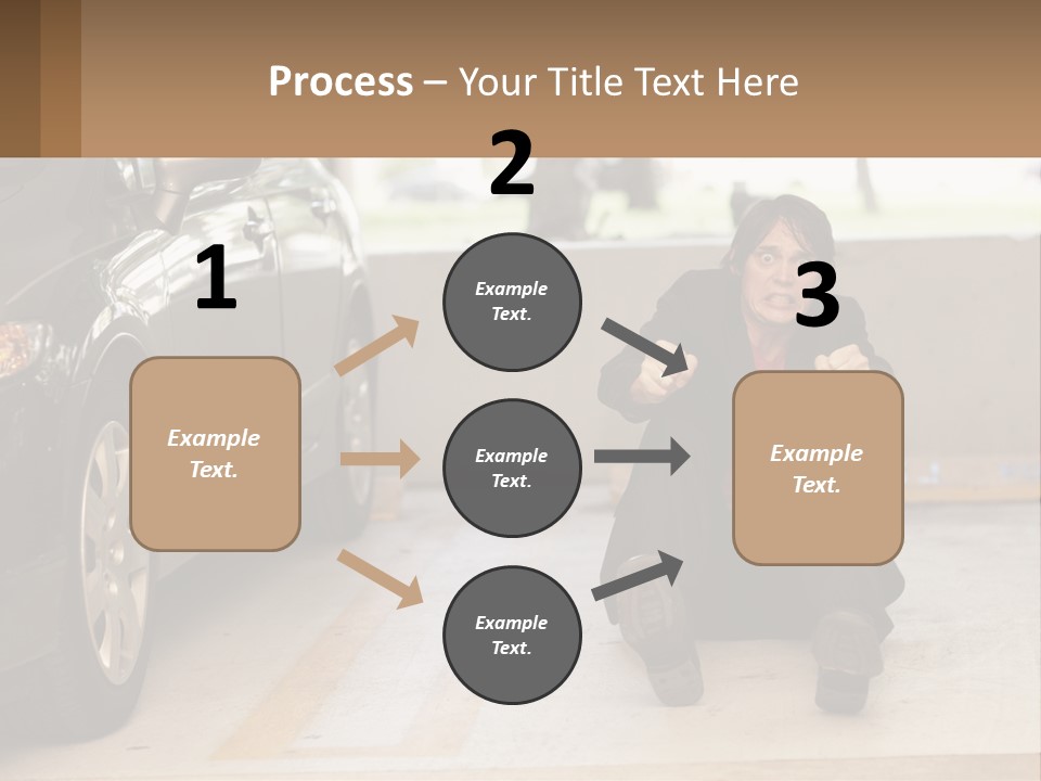 A Woman Sitting On The Ground In Front Of A Car PowerPoint Template