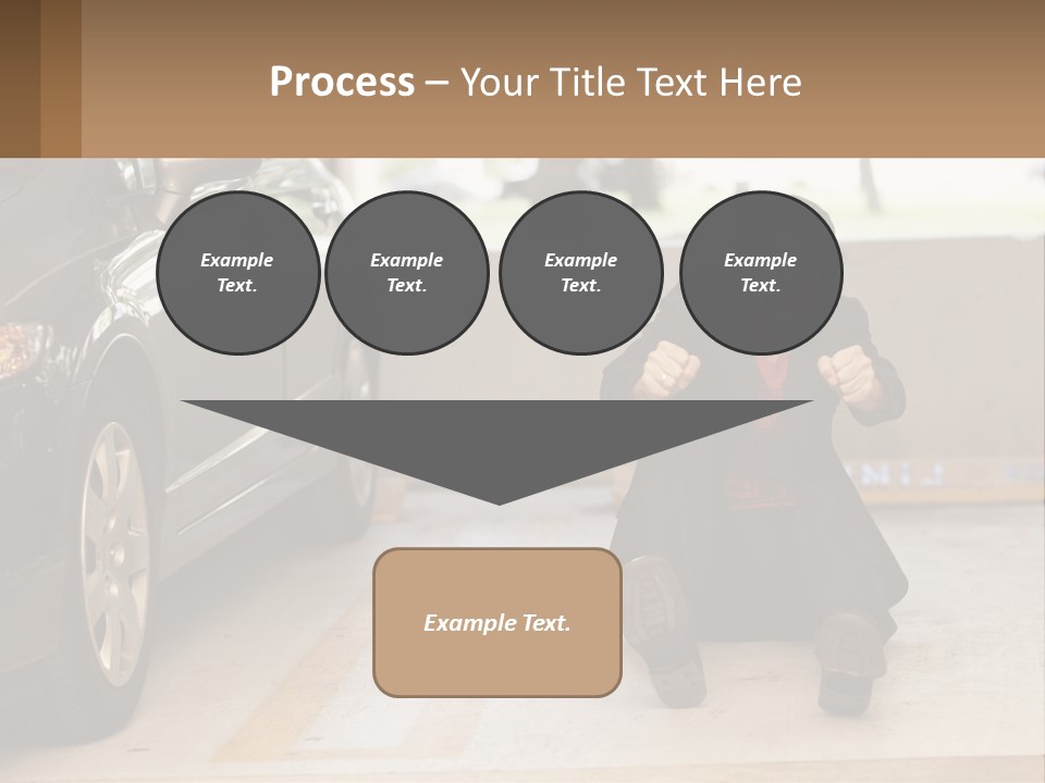 A Woman Sitting On The Ground In Front Of A Car PowerPoint Template