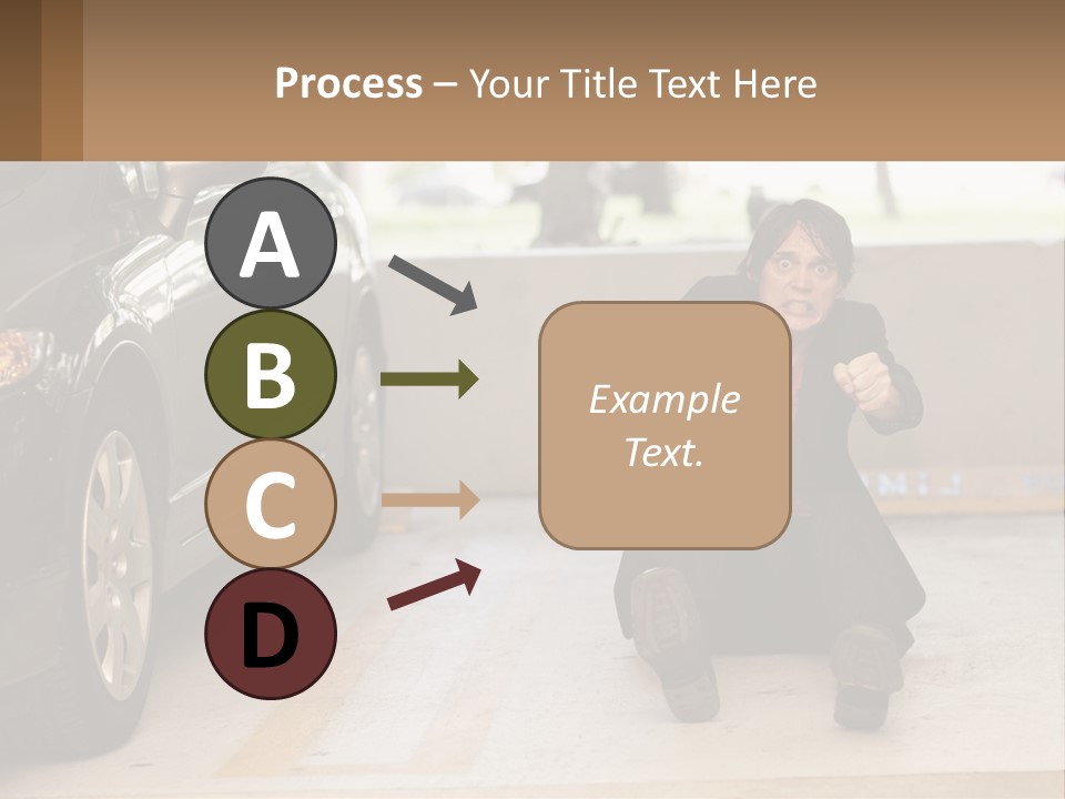 A Woman Sitting On The Ground In Front Of A Car PowerPoint Template