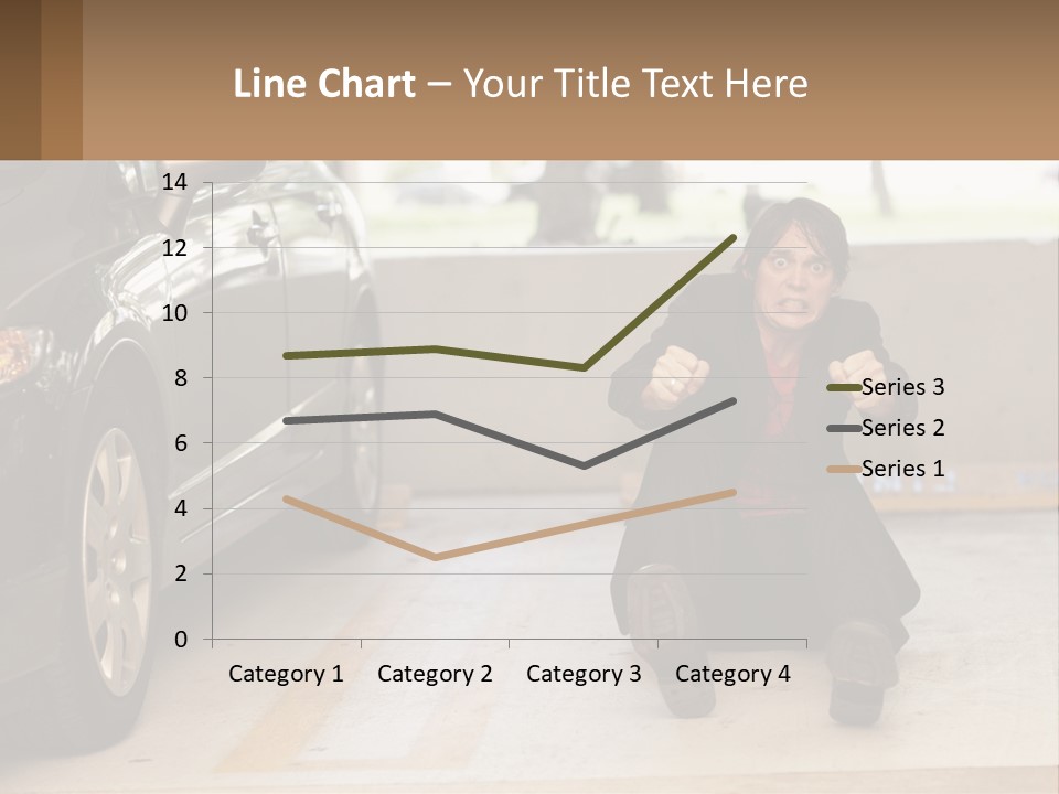 A Woman Sitting On The Ground In Front Of A Car PowerPoint Template